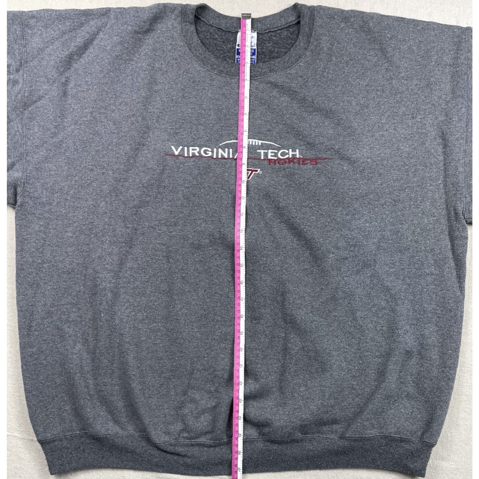 Champion VINTAGE Champion Virginia Tech Sweatshirt Crewneck Sweatshirt Gray XXL Men Football NCAA 90s Pullover Embroidered Mens Size US XXL / EU 58 / 5 - 8 Thumbnail
