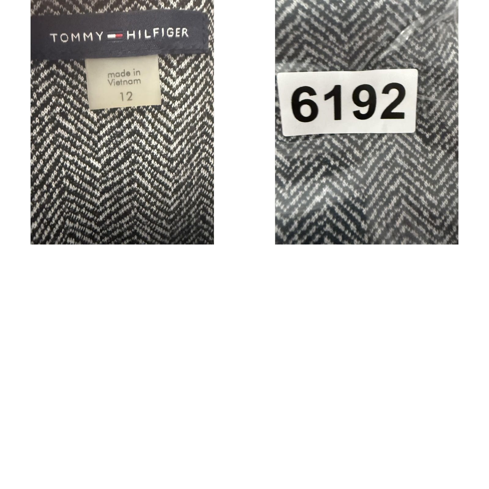 Tommy Hilfiger Tommy Hilfiger Dress Womens 12 Gray Herringbone Fit & Flare Knit Work Office Dress Size XL / US 12-14 / IT 48-50 - 9 Thumbnail