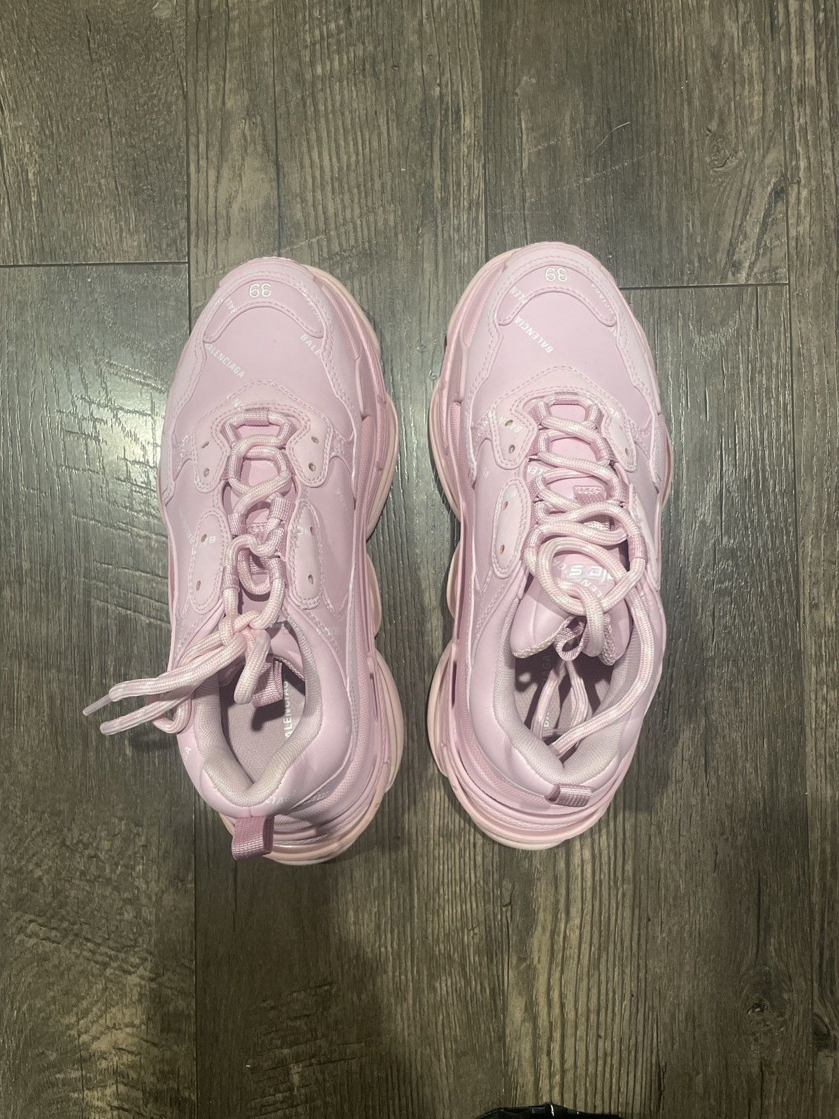 Balenciaga Balenciaga Triple S All Over Logo Pink Sneakers – Size 9 Size US 9 / IT 39 - 2 Thumbnail