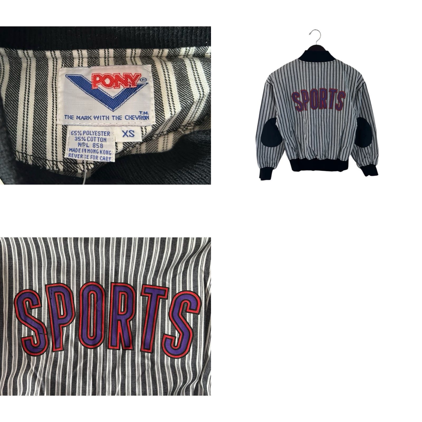 PONY VINTAGE PONY Varsity Jacket Womens XS Deadstock NWT 90s Made in USA Jacket Women XS White 90s Punk Baseball Size XS / US 0-2 / IT 36-38 - 8 Thumbnail