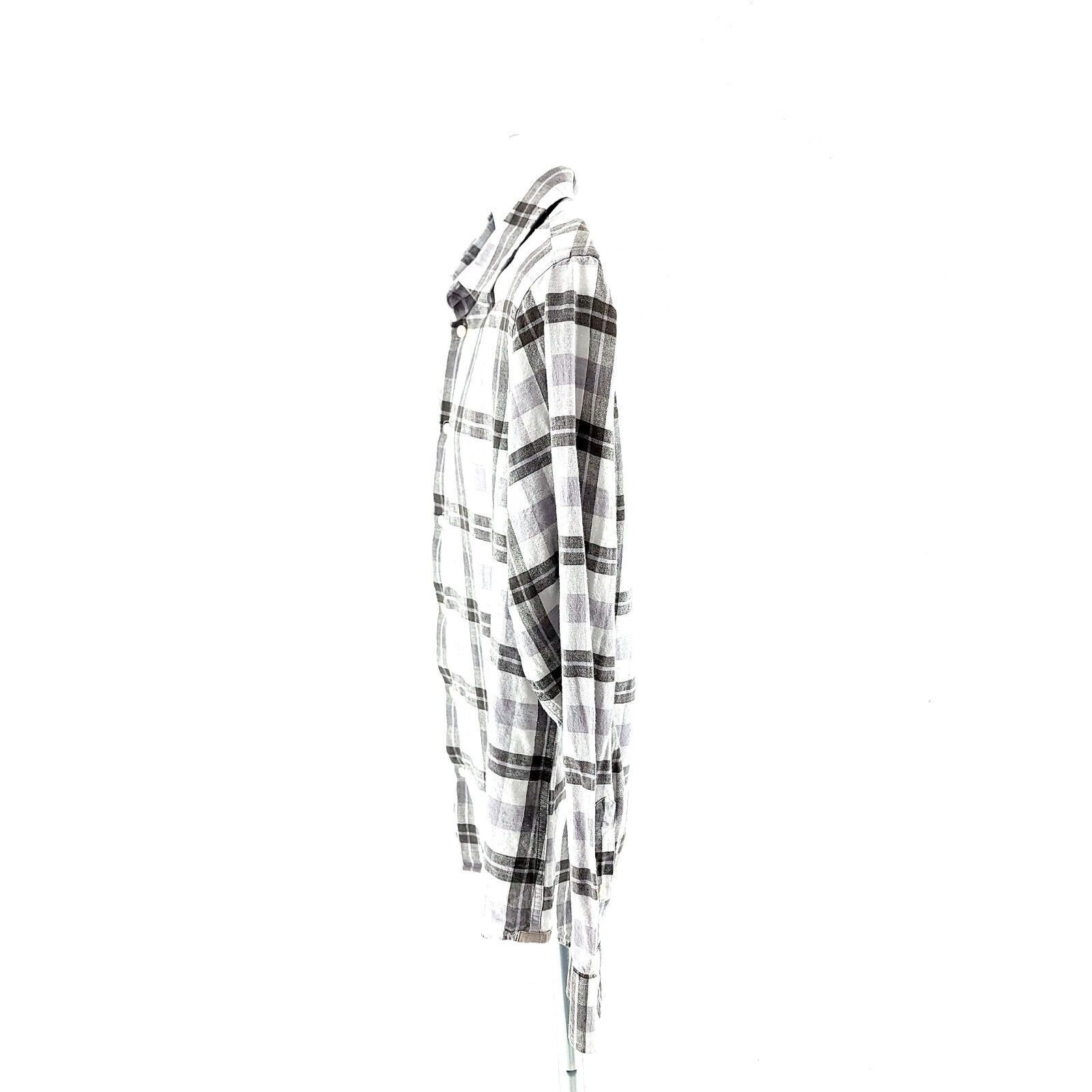 Banana Republic Banana Republic Linen Blend Gray White Plaid Large Collared Size US L / EU 52-54 / 3 - 5 Thumbnail
