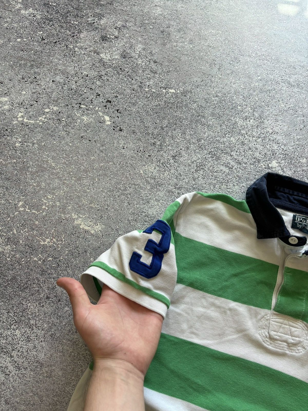 Polo Ralph Lauren × Ralph Lauren × Rugby Ralph Lauren Polo Ralph Lauren Rugby Striped Polo Big Pony Logo Retro 90s Size US L / EU 52-54 / 3 - 3 Thumbnail