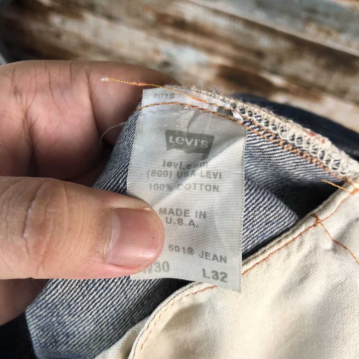 Levi's DLL Levis 505 Big E Blue Distressed Denim Pants #C133 Size US 30 / EU 46 - 22 Thumbnail