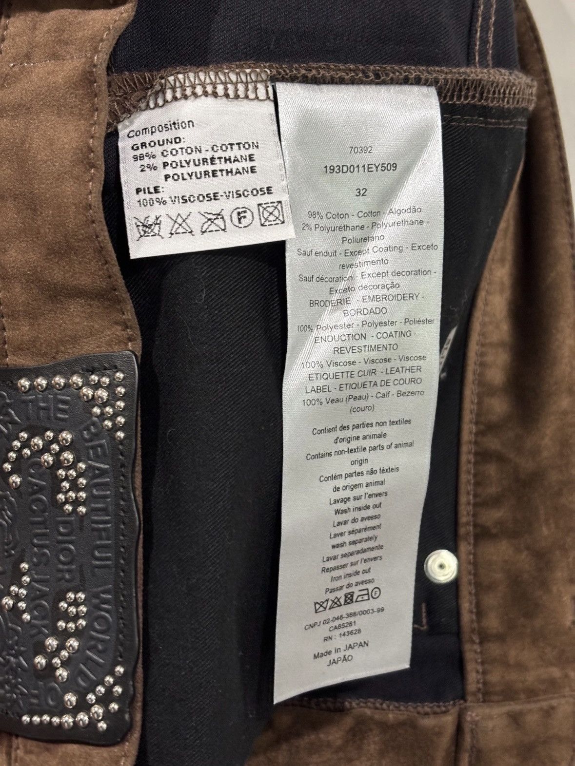 Dior Dior cobrand Travis Scott suede pants Size US 32 / EU 48 - 7 Thumbnail