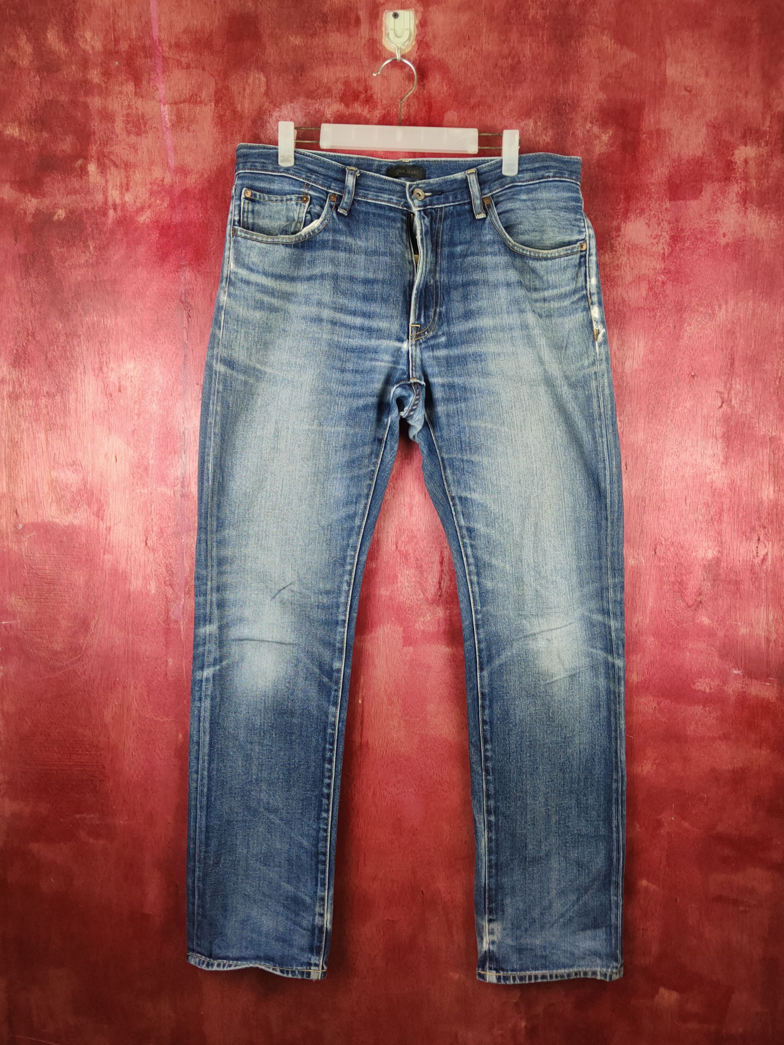 Japanese Brand Uniqlo vintage Dark Blue Faded jeans Denim #S1547 Size US 34 / EU 50 - 1 Thumbnail