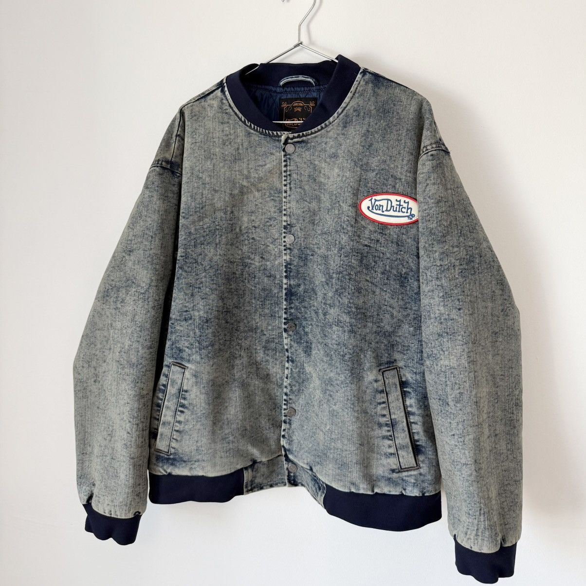 Von Dutch NWT Von Dutch Washed Denim Bomber Jacket Logo Patch Size US L / EU 52-54 / 3 - 3 Thumbnail