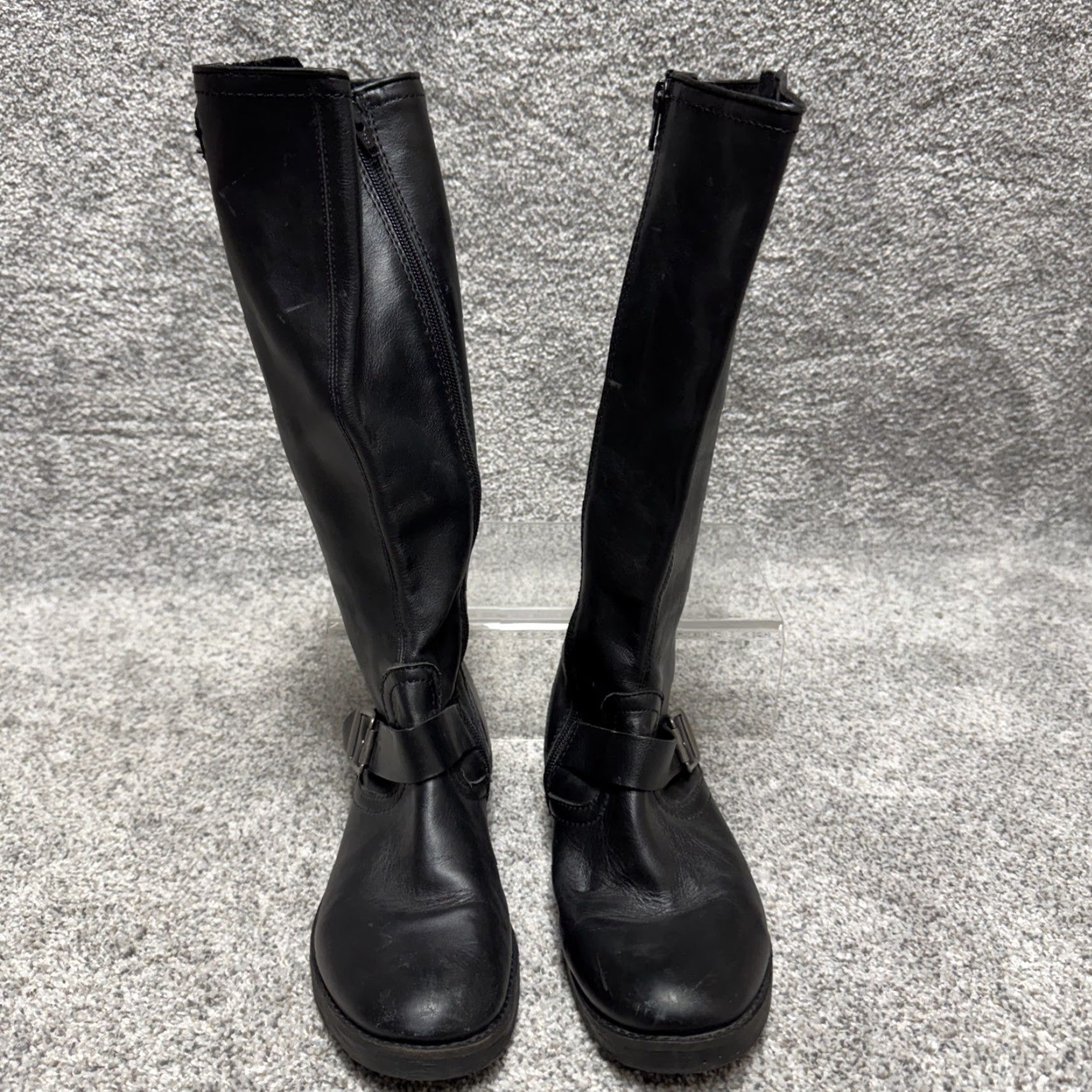 Vintage CIVICO Boots Womens 8.5 Leather Riding Boots Biker Gothic Dark Academia Mob Wife Mid-Calf Zip Black Leather M Women Gear Street Wear? Size US 9 / IT 39 - 3 Thumbnail