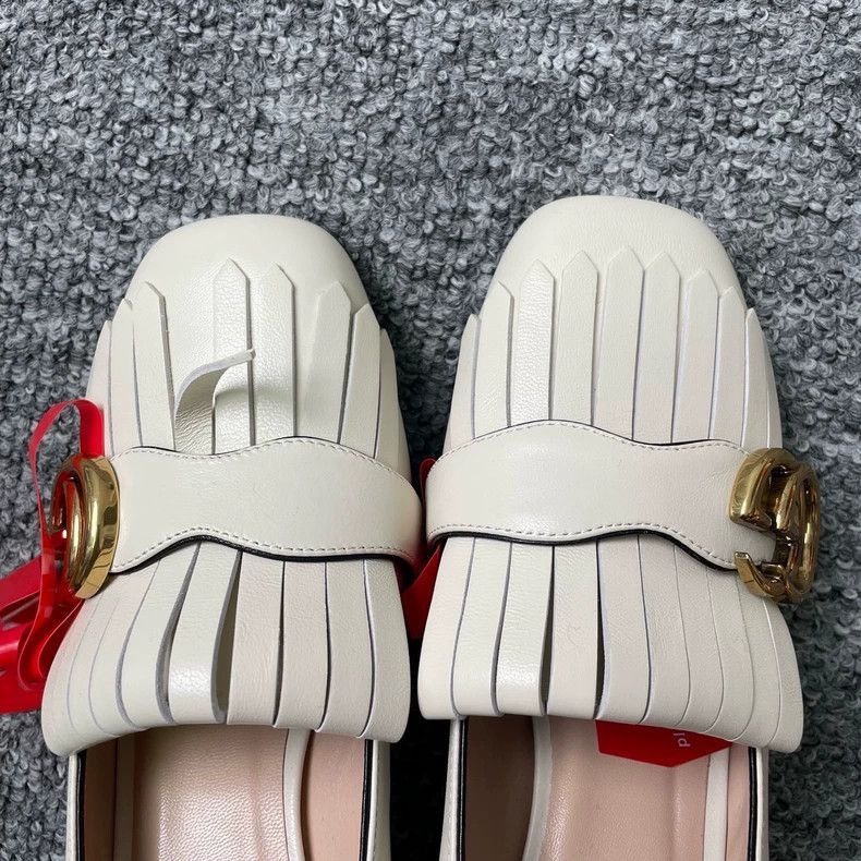 Gucci Gucci White Chunky Heels with Fringe-2505 Size US 6 / IT 36 - 3 Thumbnail