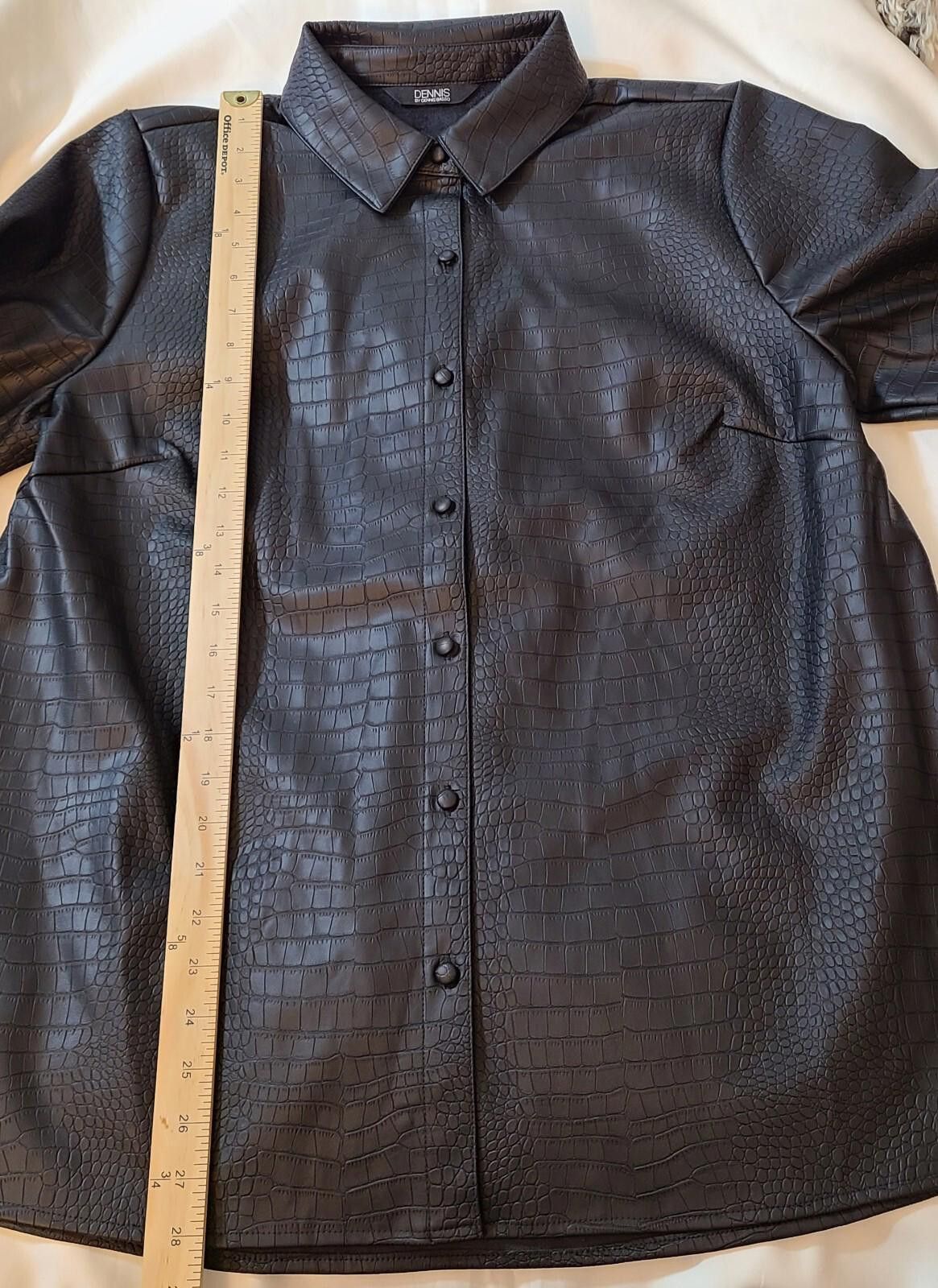 Designer Dennis Basso Faux Leather Textured Shirt Adult Size Medium Size M / US 6-8 / IT 42-44 - 7 Thumbnail