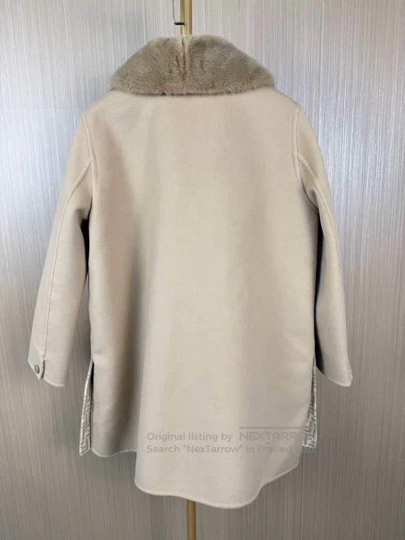 Fendi Fendi Fur collar double-breasted wool coat Size XXS / US 00 / IT 34 - 2 Thumbnail