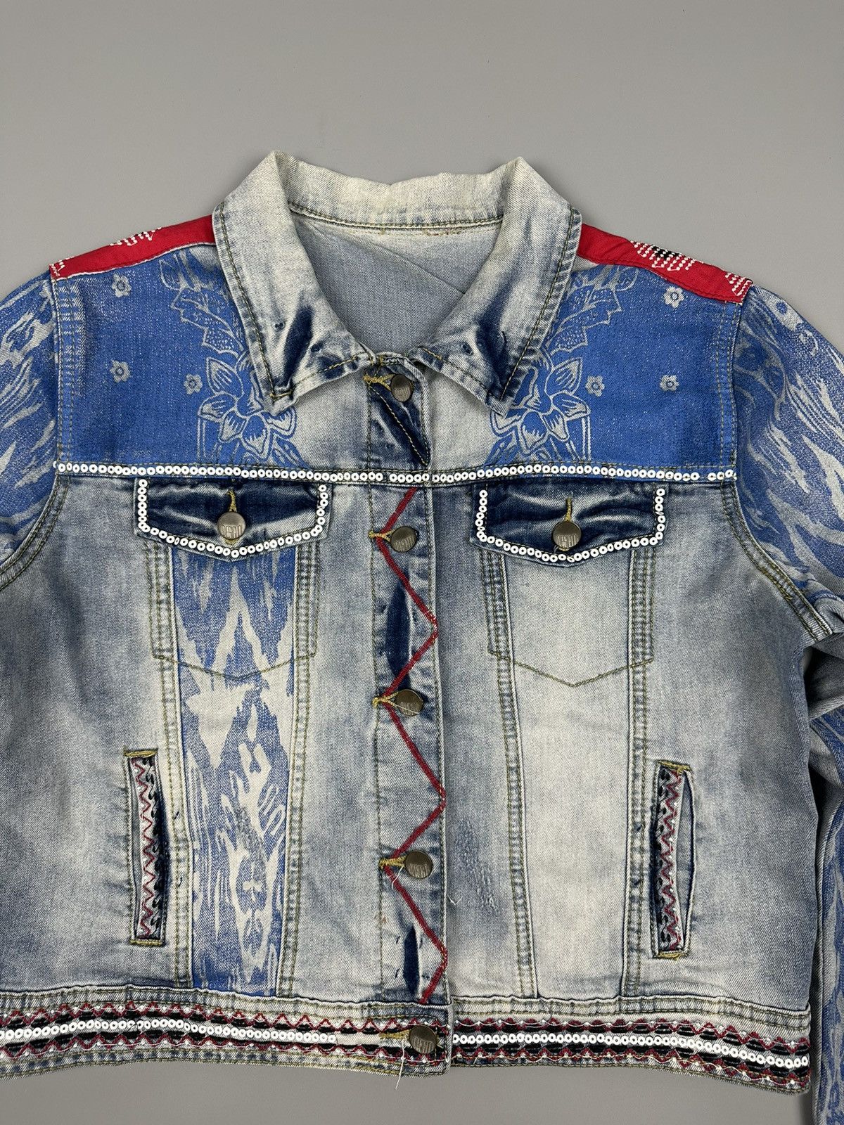 Desigual × Japanese Brand Desigual Native Shashiko Denim Jacket Size US M / EU 48-50 / 2 - 4 Thumbnail