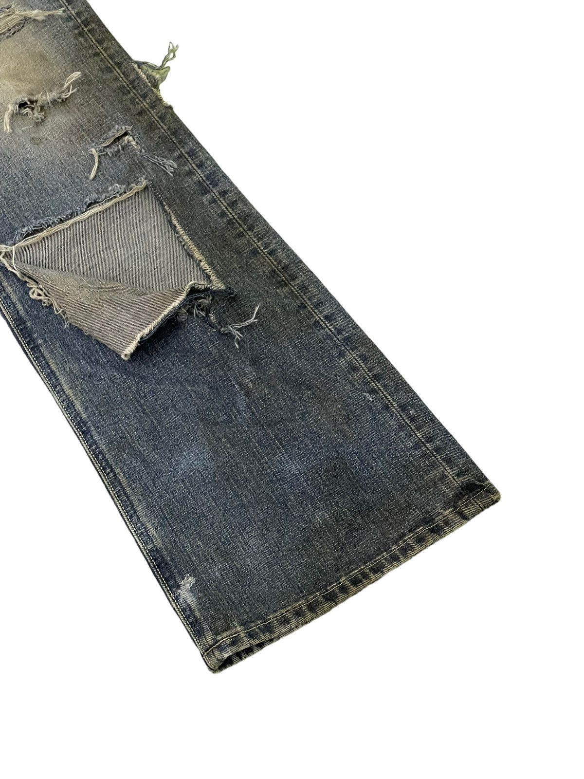 Lee Flare Jeans Lee Japan Dirty Distress Boot Cut 7🟦8 Size US 33 - 4 Thumbnail