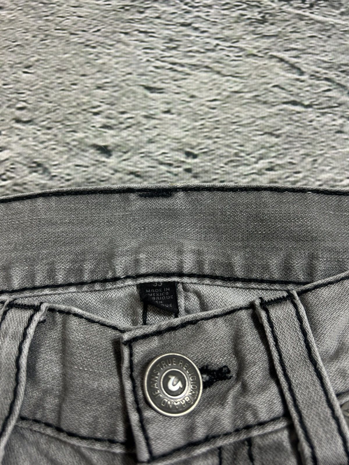 True Religion True Religion jeans grey black thick stitching Ricky Size US 33 - 10 Thumbnail