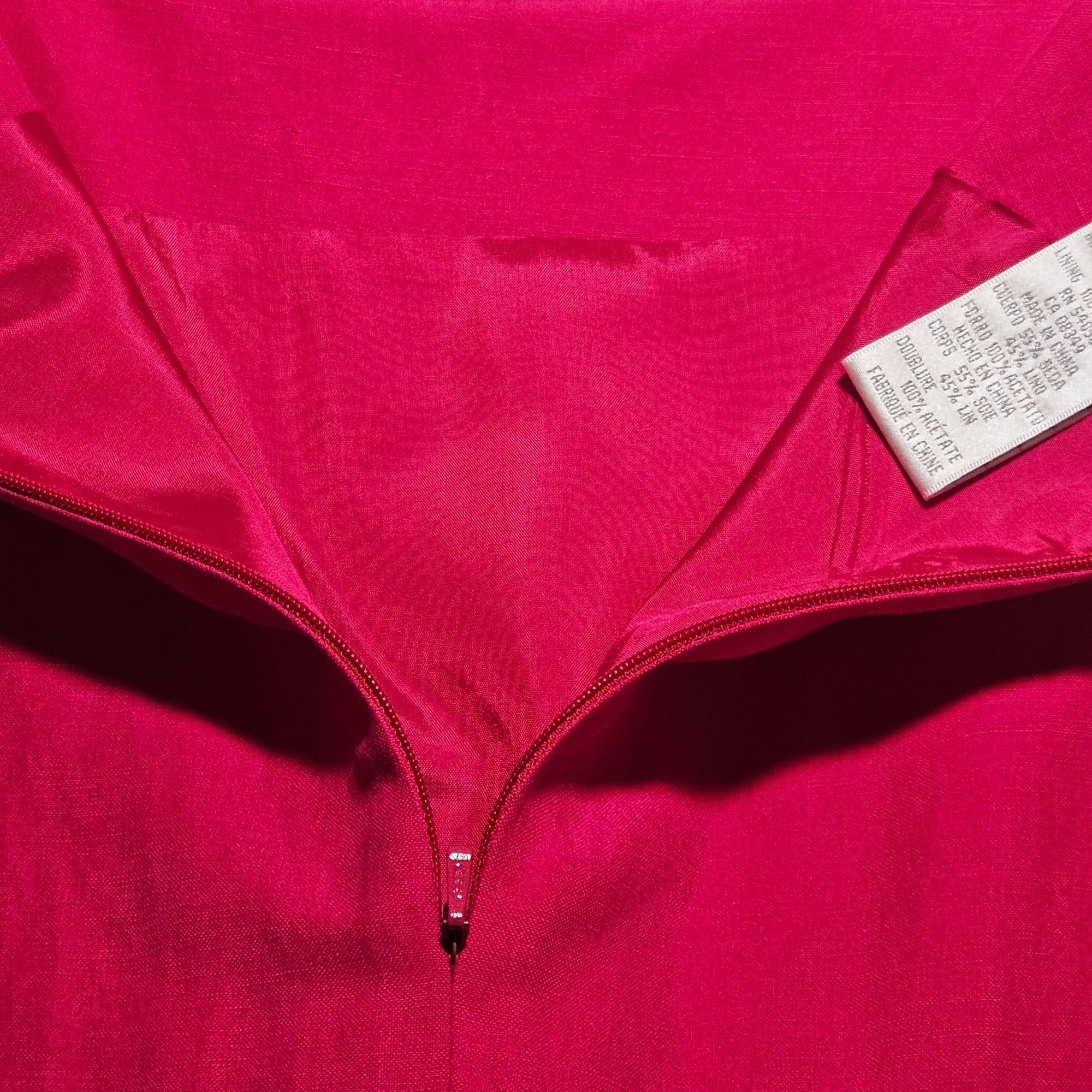 Jones New York Jones New York Womens Shift Dress Red Silk-Linen 14 – quiet Size XL / US 12-14 / IT 48-50 - 5 Thumbnail