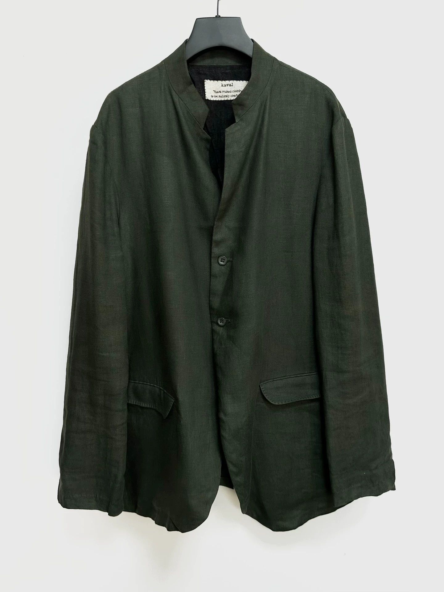 Other kaval ink-dyed linen jacket L gray-green Japan Size US L / EU 52-54 / 3 - 1 Thumbnail