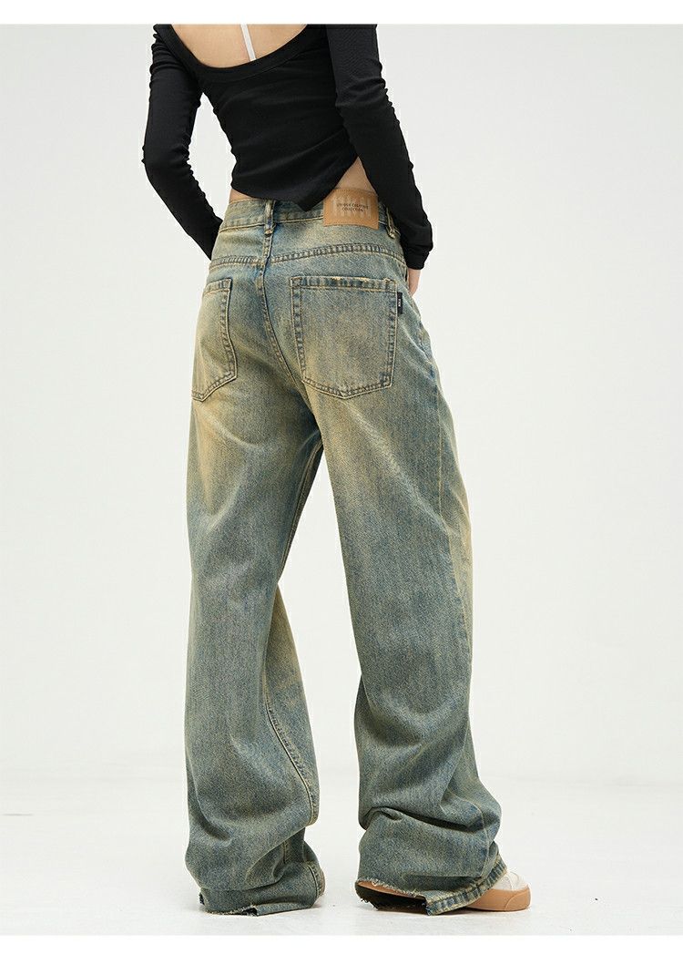 Jean × Vintage y2k washed faded damaged flared jeans Size 28" / US 6 / IT 42 - 6 Thumbnail