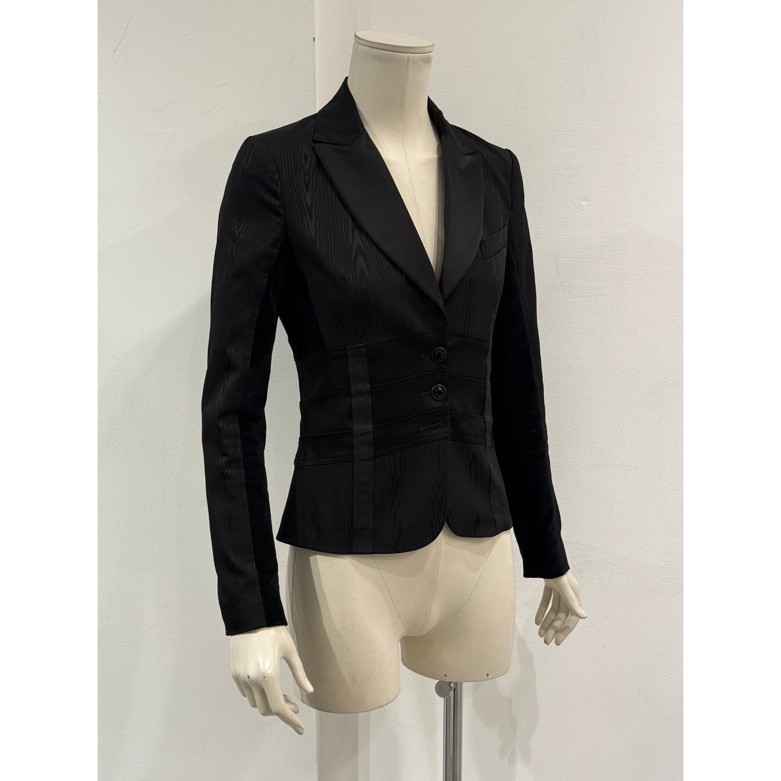 Roberto Cavalli 2000 Roberto Cavalli wood print blazer with corset detailing Size S / US 4 / IT 40 - 3 Thumbnail