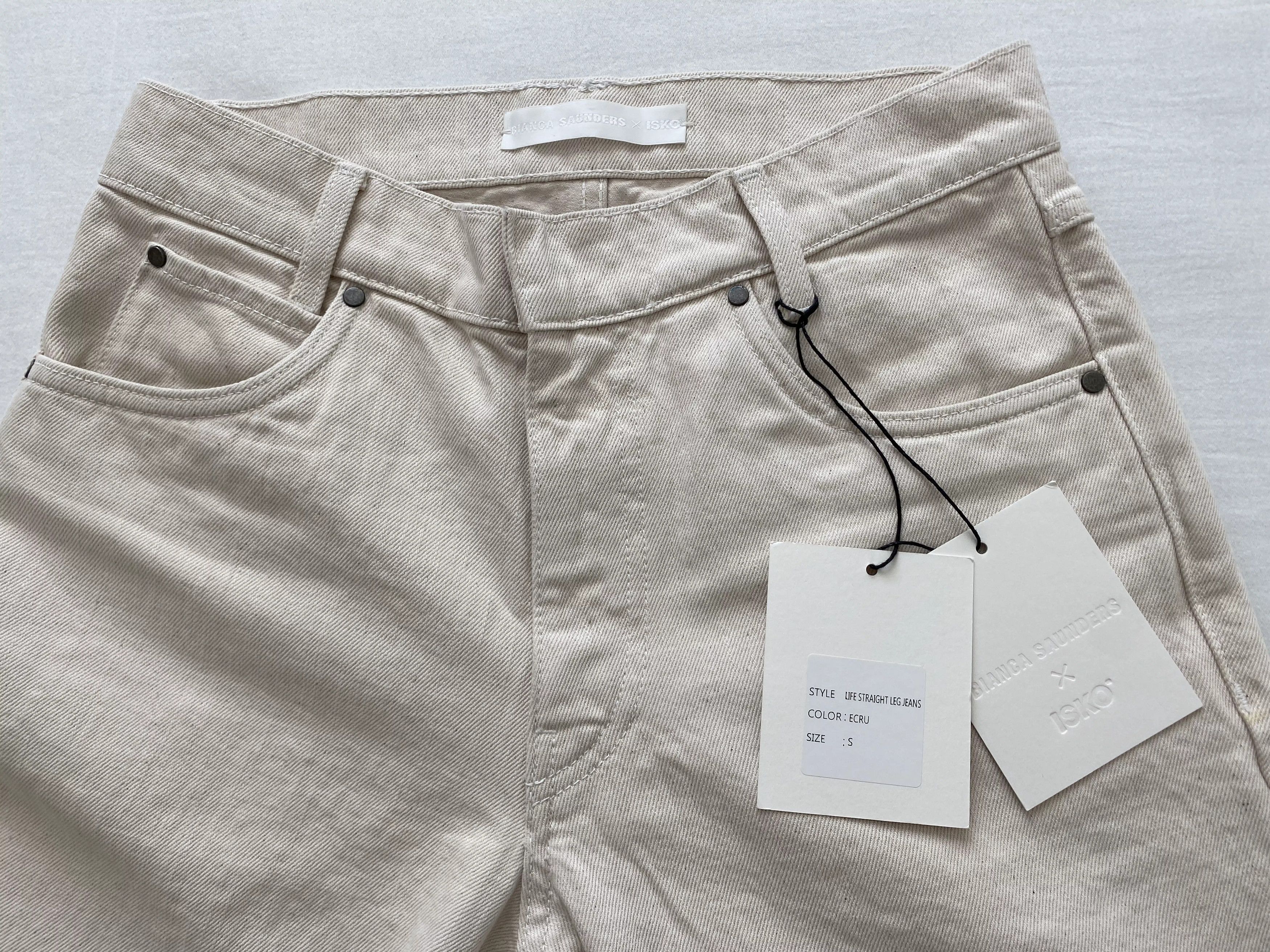 Bianca Saunders Ecru ISKO Straight Leg Jeans Size US 30 / EU 46 - 3 Thumbnail