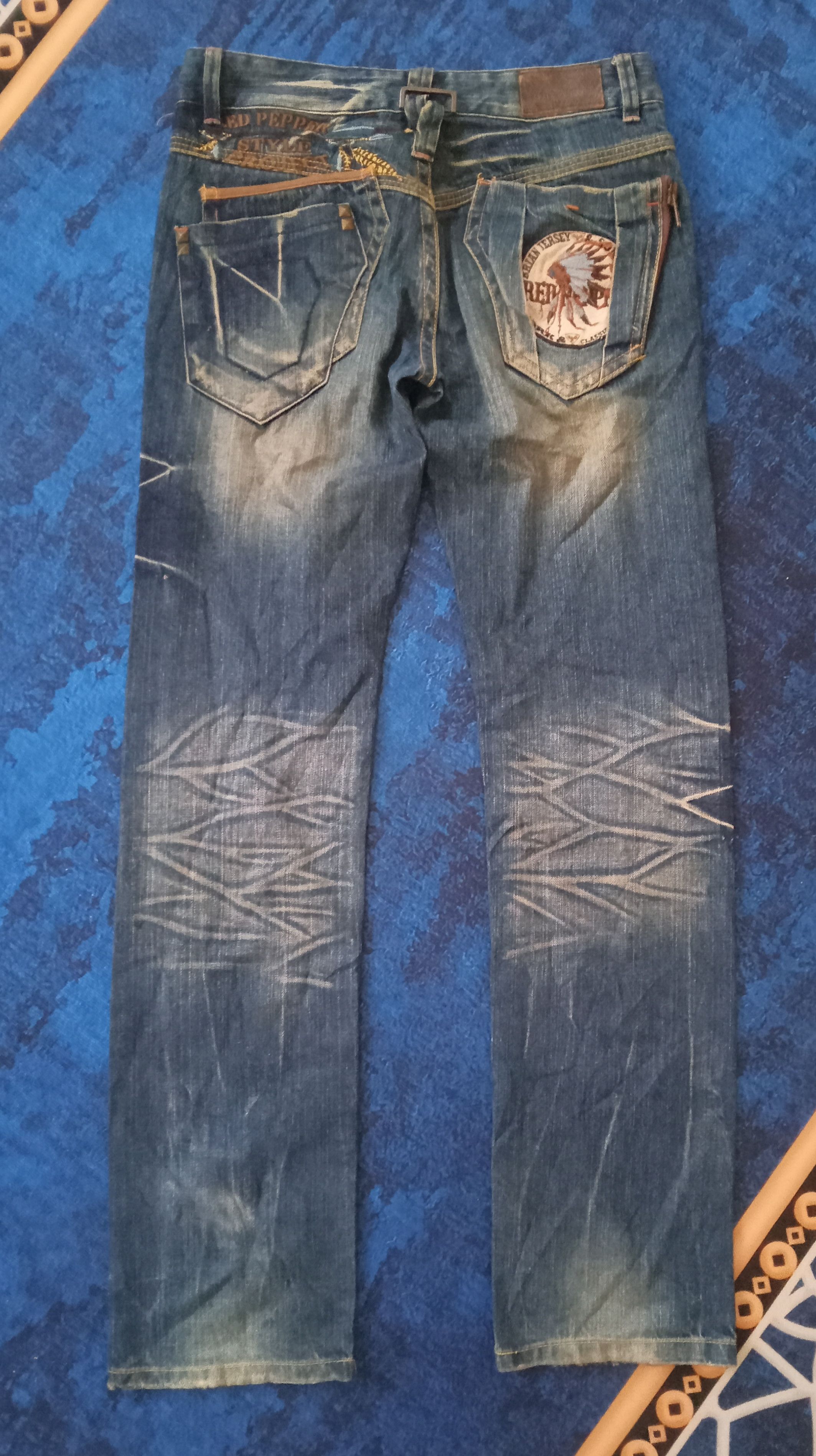 Japanese Brand Red Pepper Rare Design Jeans Size US 33 - 2 Thumbnail