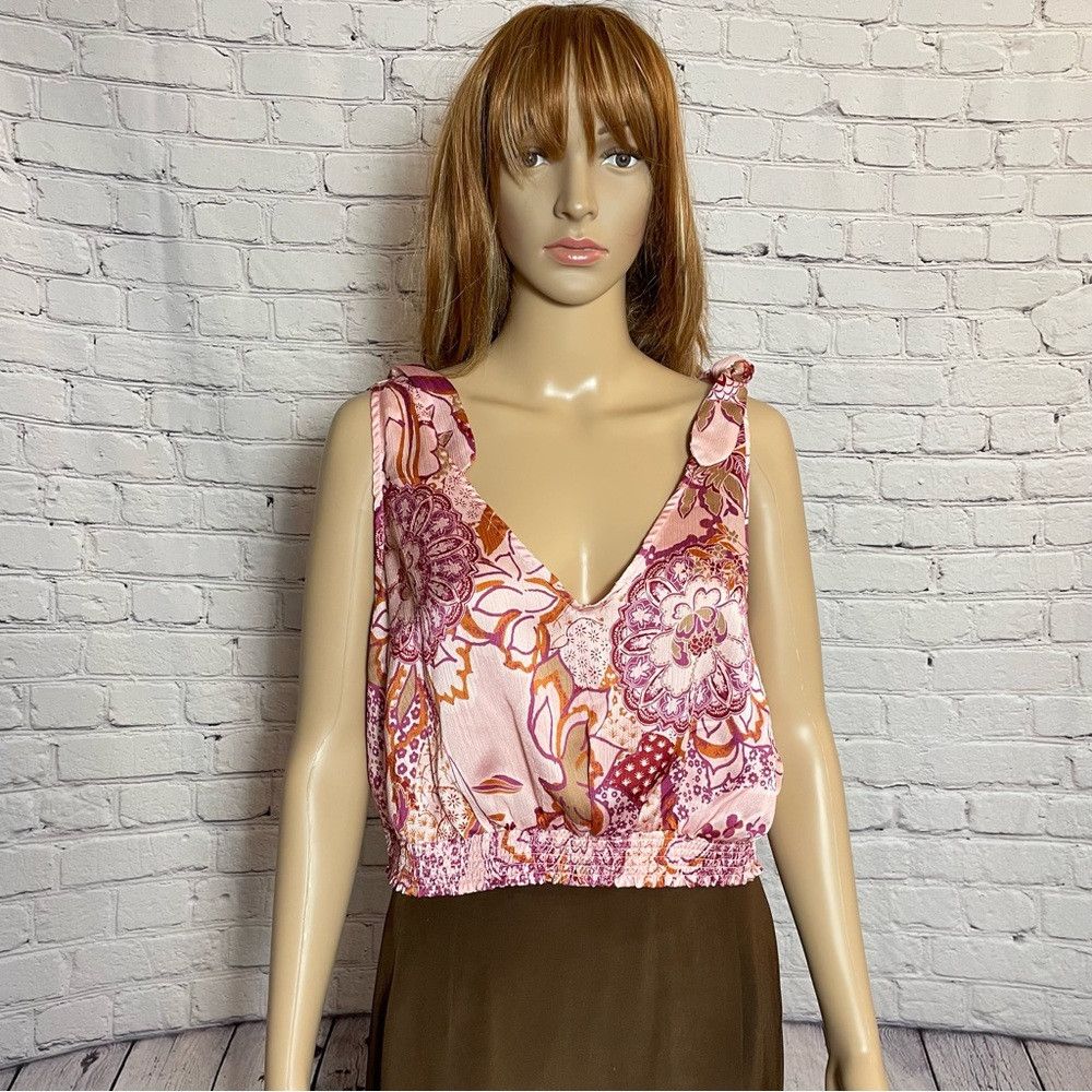 Free People NWT New Free People Weekend in Montauk Smocked Crop Tie Str Size XL / US 12-14 / IT 48-50 - 4 Thumbnail