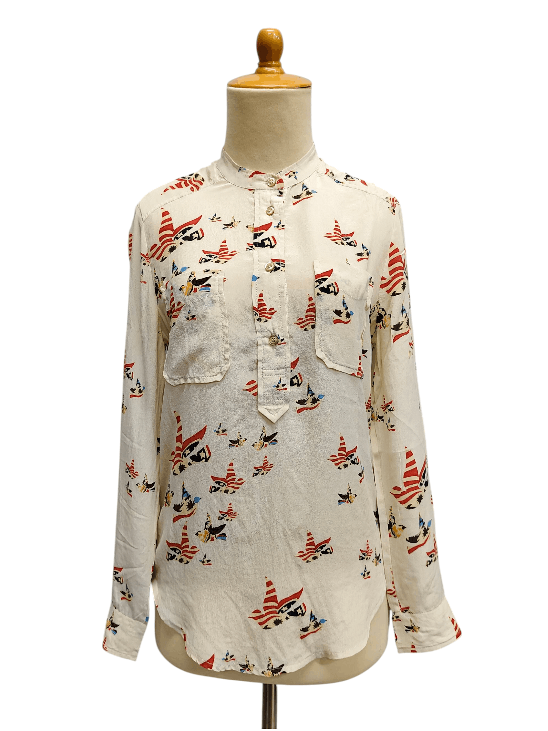 Isabel Marant Isabel Marant Étoile- Silk Folk Graphic Printed Blouse Size S / US 4 / IT 40 - 1 Thumbnail