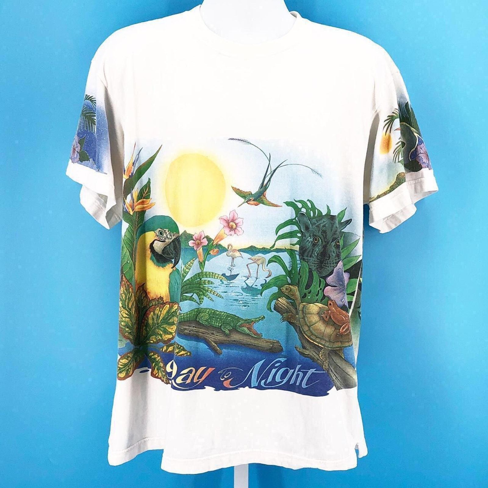 Vintage 90s Caribbean Soul AOP all over print tshirt 1990s vintage Size US L / EU 52-54 / 3 - 1 Thumbnail