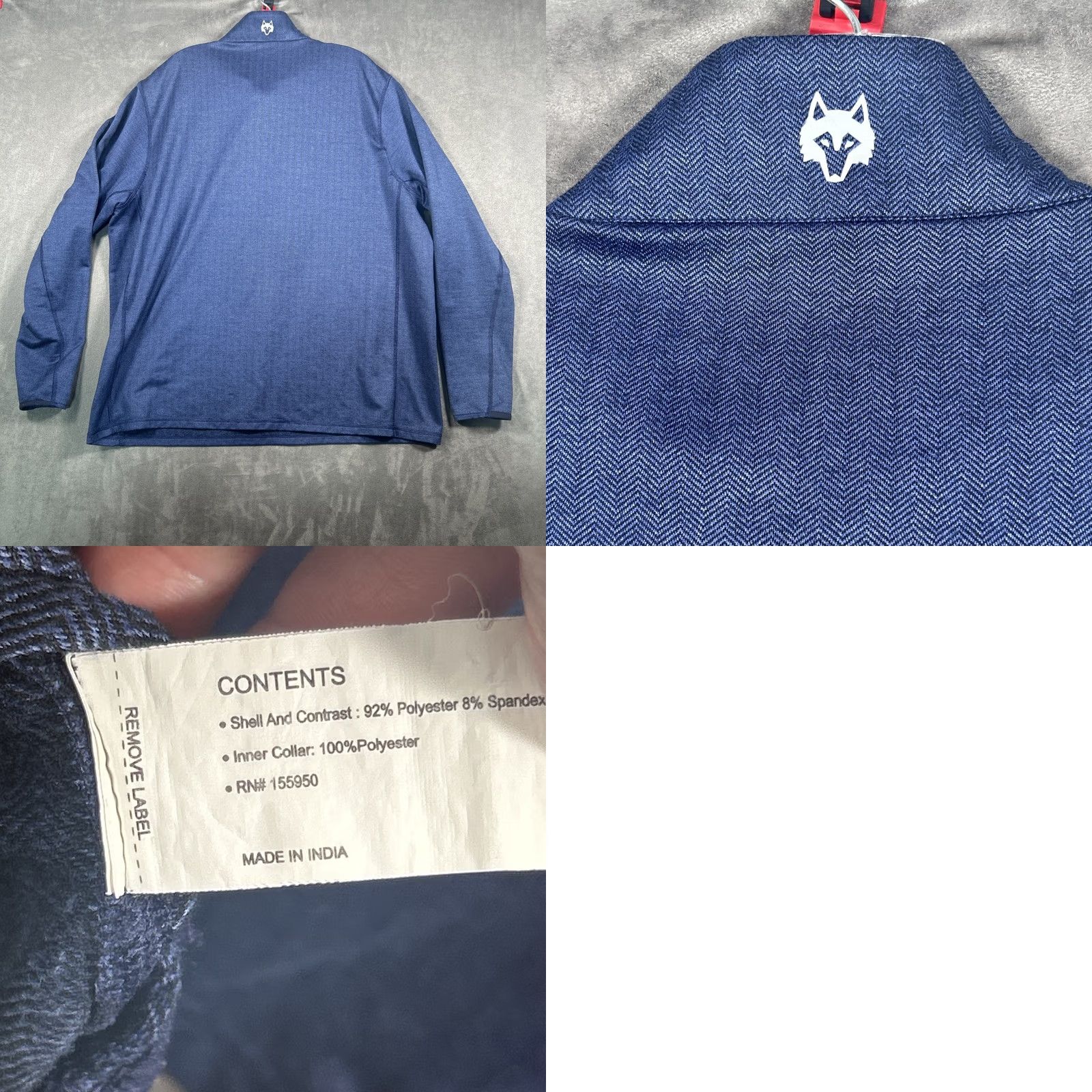 Vintage Greyson Golf Pullover Sweater Mens XXL Blue Herringbone 1/4 Zip Stretch Size US XXL / EU 58 / 5 - 8 Thumbnail
