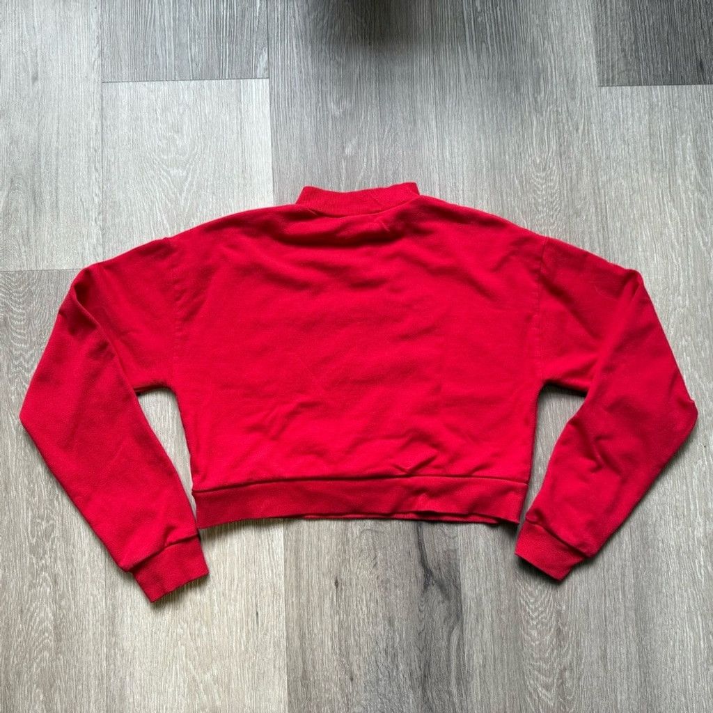 Forever 21 Forever 21 Red Cropped Sweatshirt with Mandarin Collar Size M / US 6-8 / IT 42-44 - 4 Thumbnail