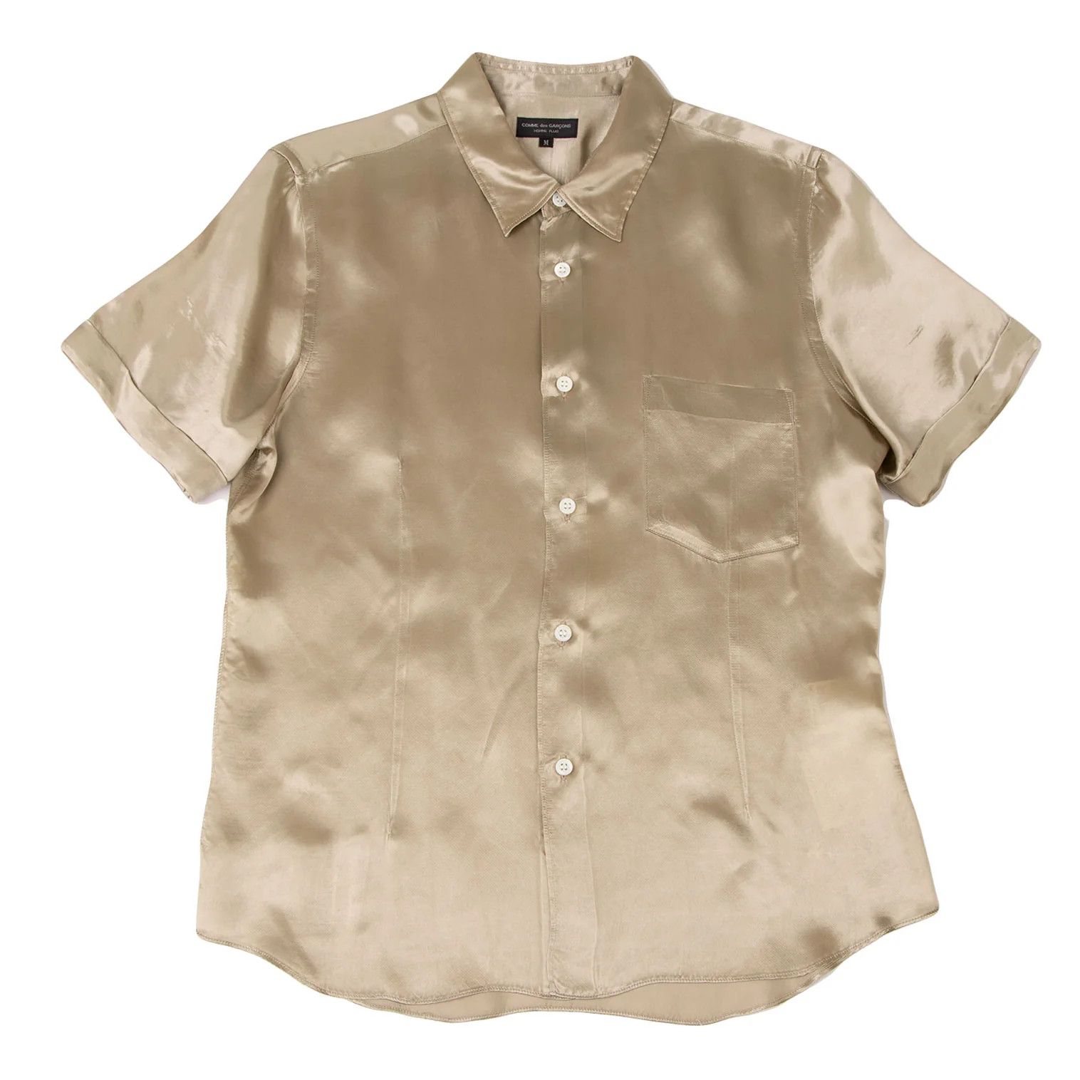 Comme des Garcons Homme Plus Shiny Cupra Half Sleeve Shirt in Gold, Size M Size US M / EU 48-50 / 2 - 1 Preview