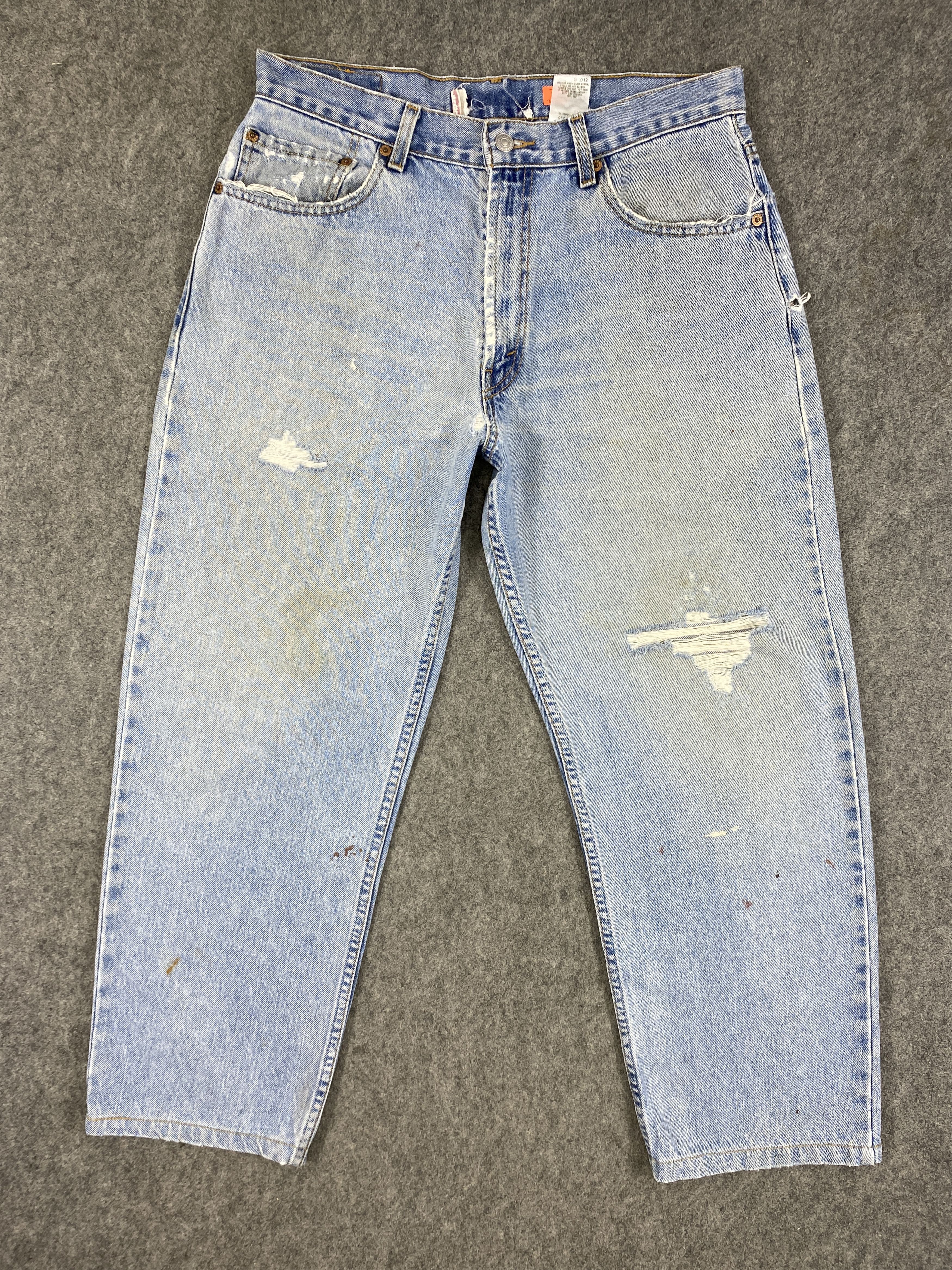 image of Distressed Denim x Levis Dirty Light Blue Vintage Levi's 550 33X26.5 Denim -Jn2171, Men's