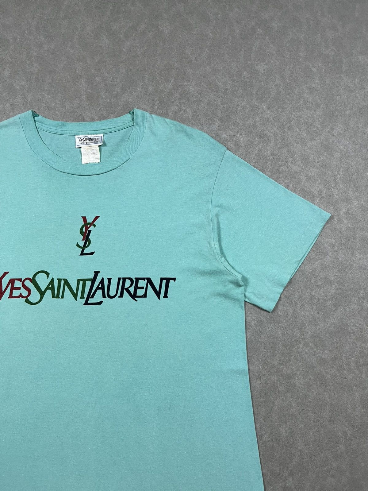 Yves Saint Laurent 90s YSL big logo tee Size US M / EU 48-50 / 2 - 2 Thumbnail