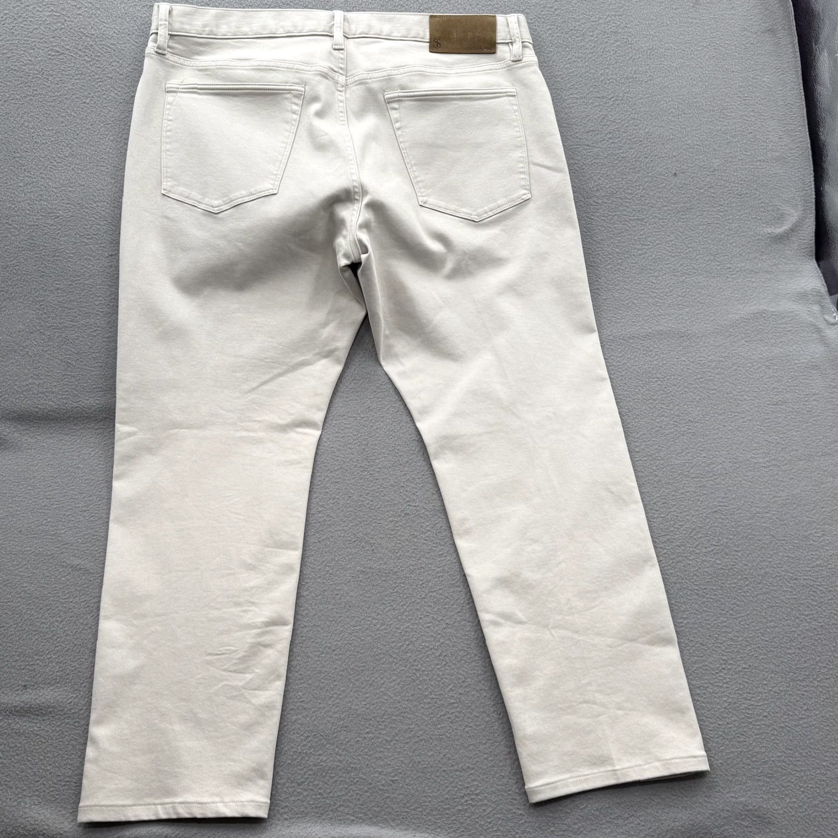 Todd Snyder Todd Snyder Pants Mens 35 Beige Stretch 5-Pocket Chino Slim Fit Denim Tapered Front Zip 28in Inseam Casual Business Mens Size US 35 - 2 Thumbnail