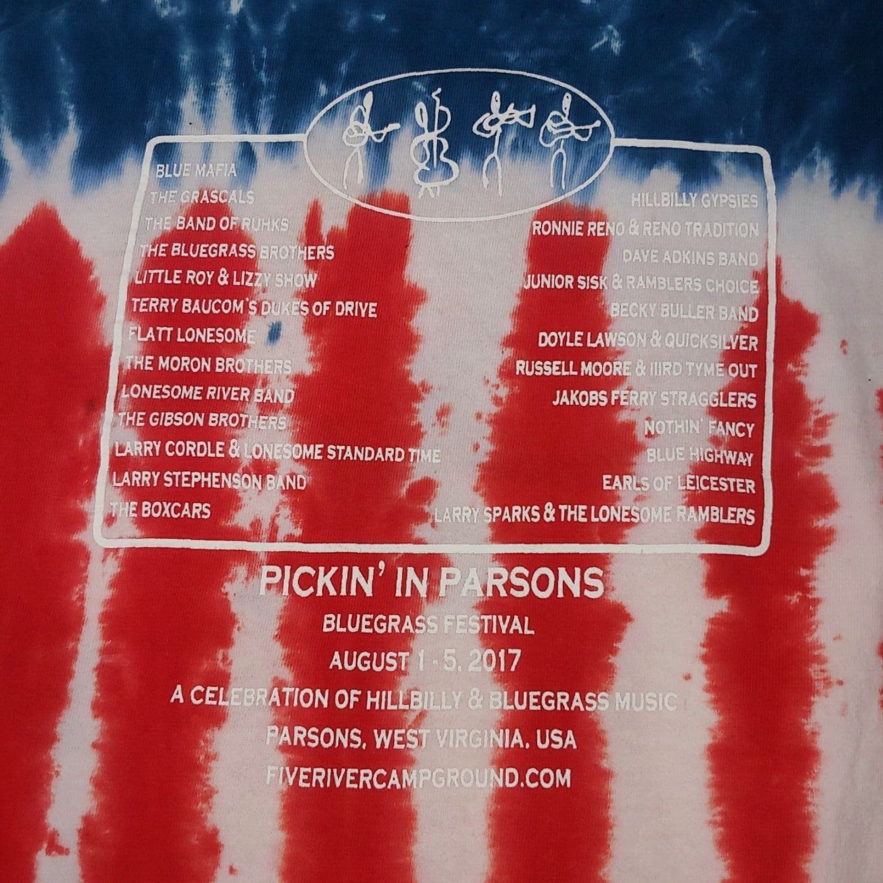 Delta VINTAGE Delta T-Shirt Mens Medium Pickin In Parsons Bluegrass Festival Red White Blue USA Music Fest Shirt Size US M / EU 48-50 / 2 - 4 Thumbnail