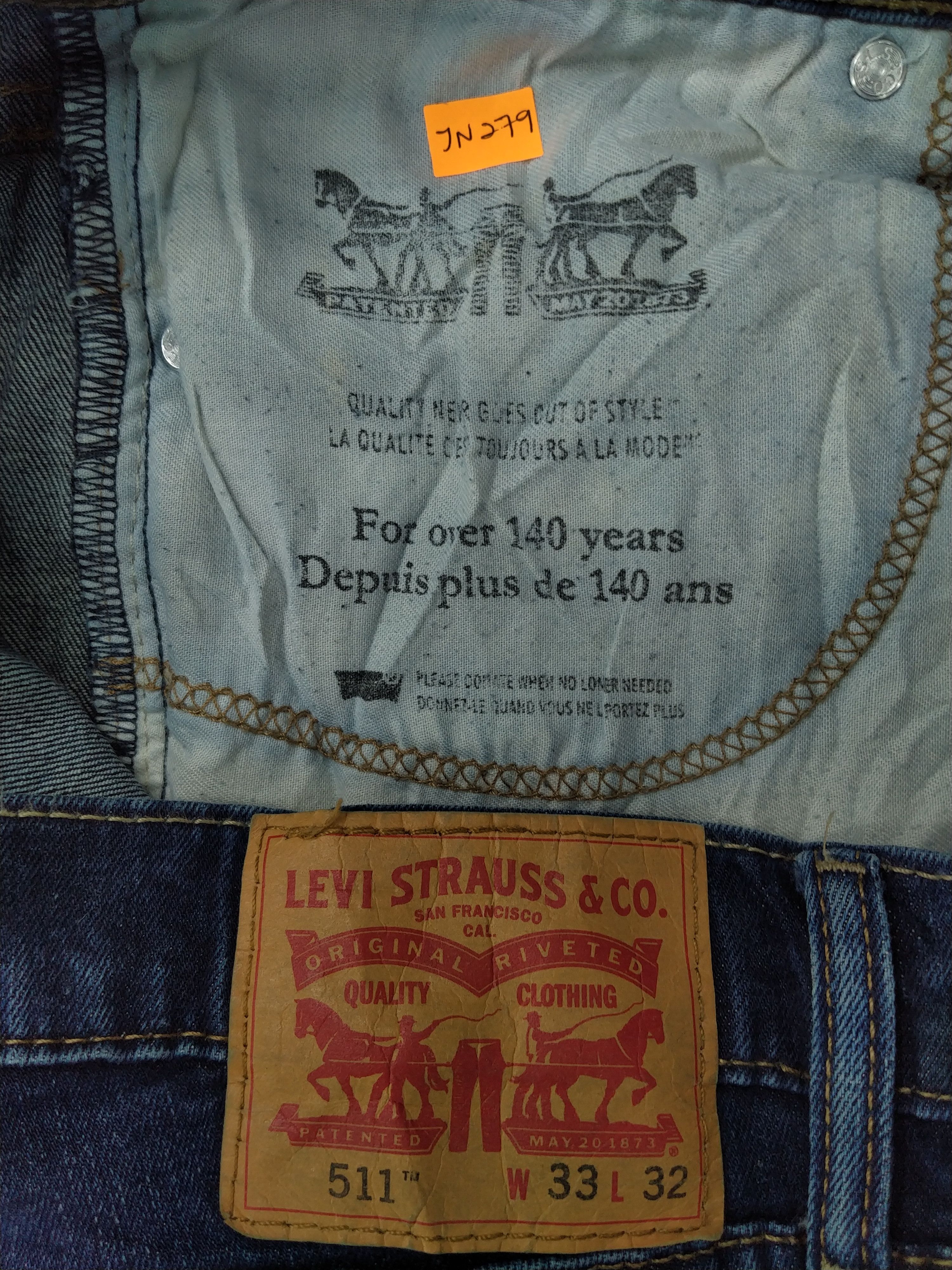 Levi's Dark Blue Vintage Levi's 511 Denim 33x29.5 -JN279 Size US 33 - 10 Thumbnail