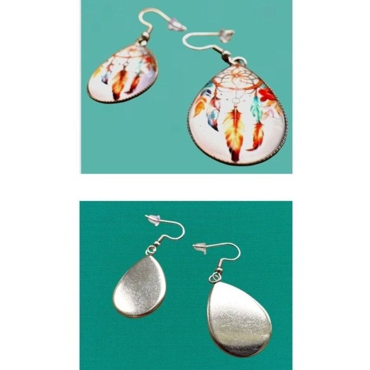 Handmade Native American Dreamcatcher Earrings New Teardrop Feathers Size ONE SIZE - 12 Thumbnail