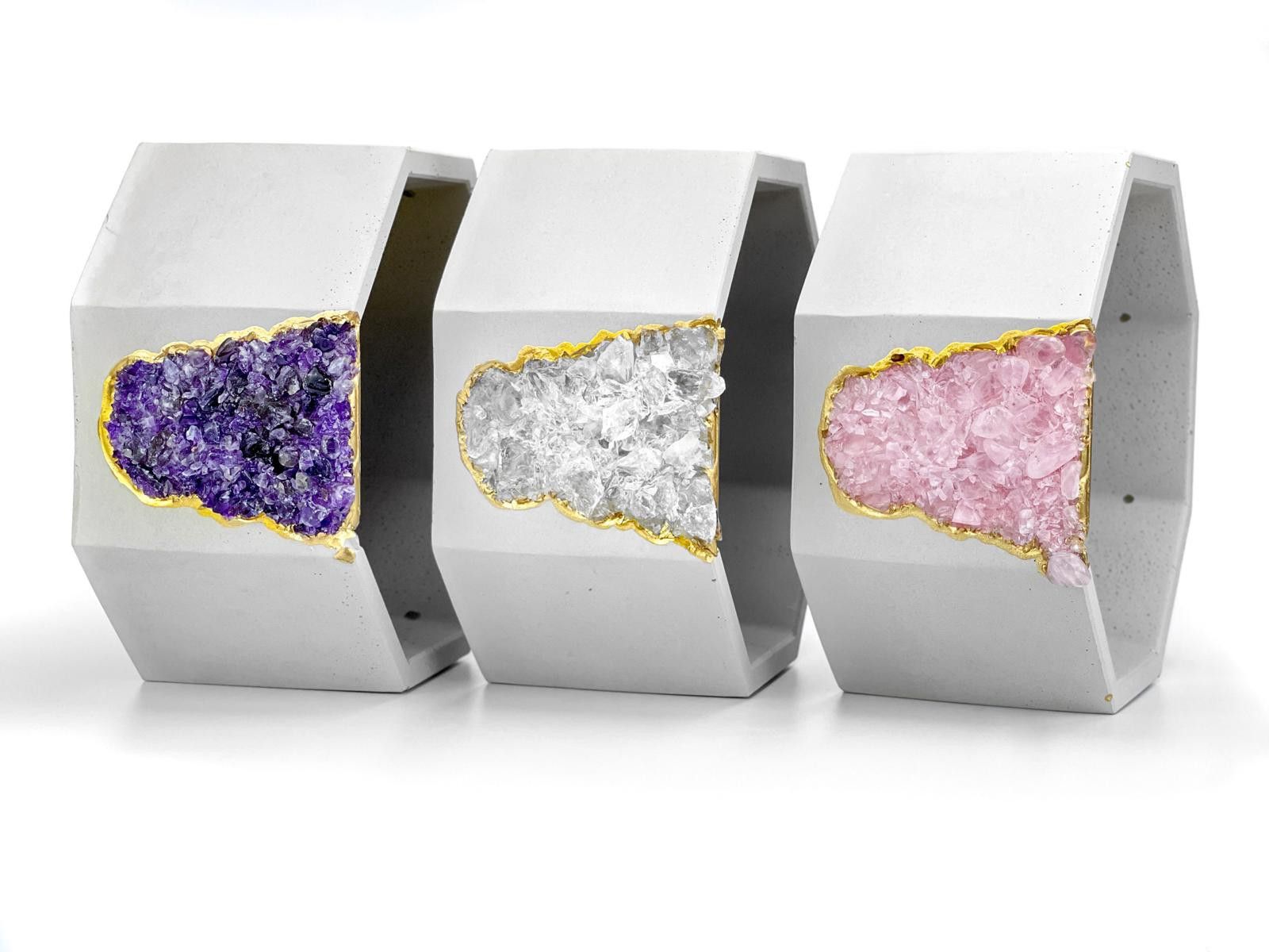 Other Raw Clear Quartz Crystal Planter | Large Geode Succulent Pot Size ONE SIZE - 6 Thumbnail