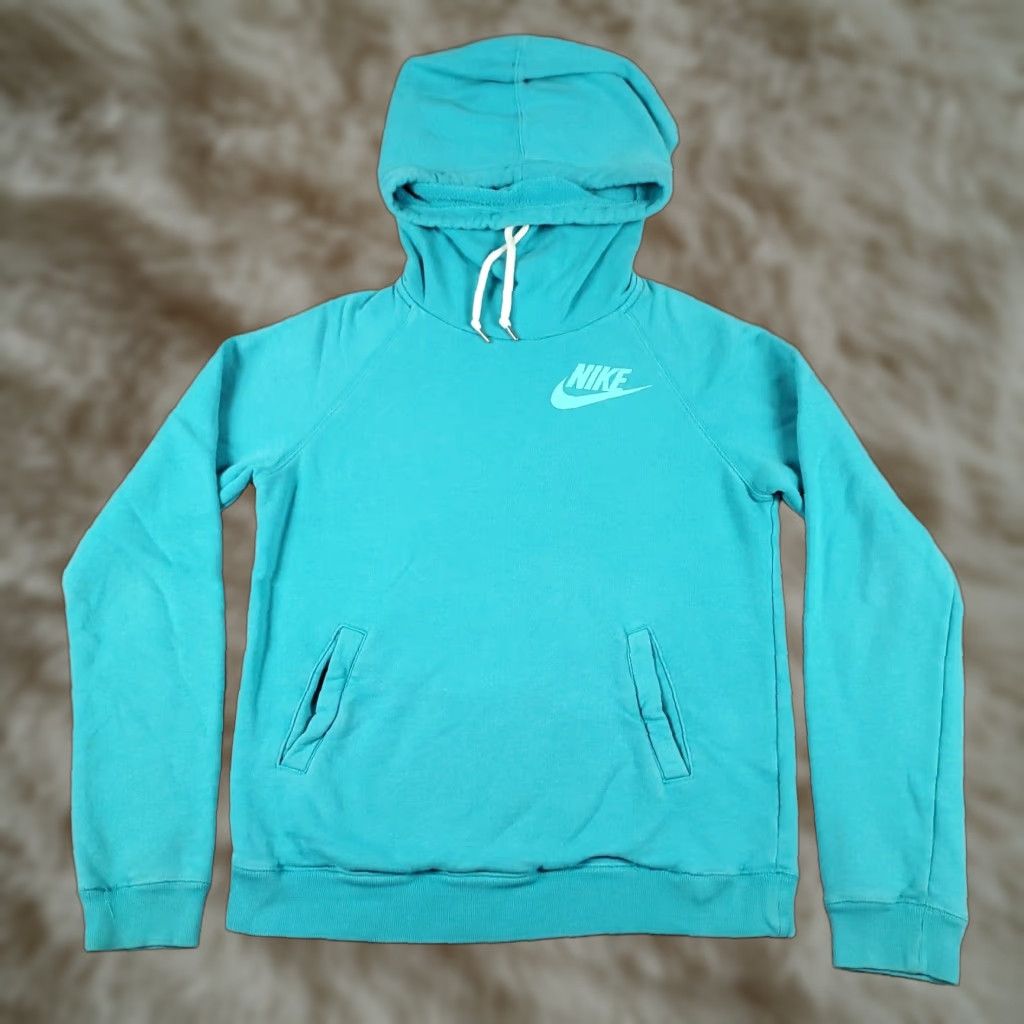 Nike Nike Hoodie Womens Small Blue Pullover Sweatshirt Swoosh Activewear Size S / US 4 / IT 40 - 1 Thumbnail