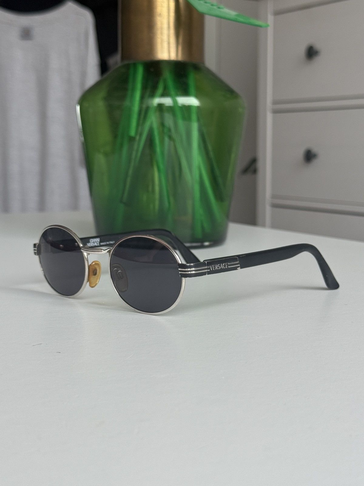 Versace Vintage 90s Gianni Versace oval sunglasses luxury designer Size ONE SIZE - 3 Thumbnail