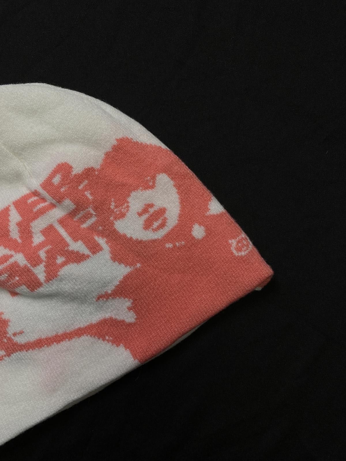 Japanese Brand Y2k Anime Pattern No Cuff Knit Reversible Beanie Hat White Size ONE SIZE - 2 Thumbnail