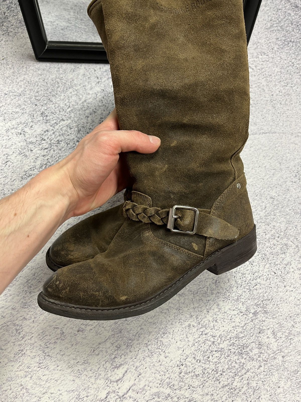 Golden Goose Golden Goose DB Brown Suede Racing Biker Moto Boots Rare Y2K Size US 7 / IT 37 - 18 Thumbnail