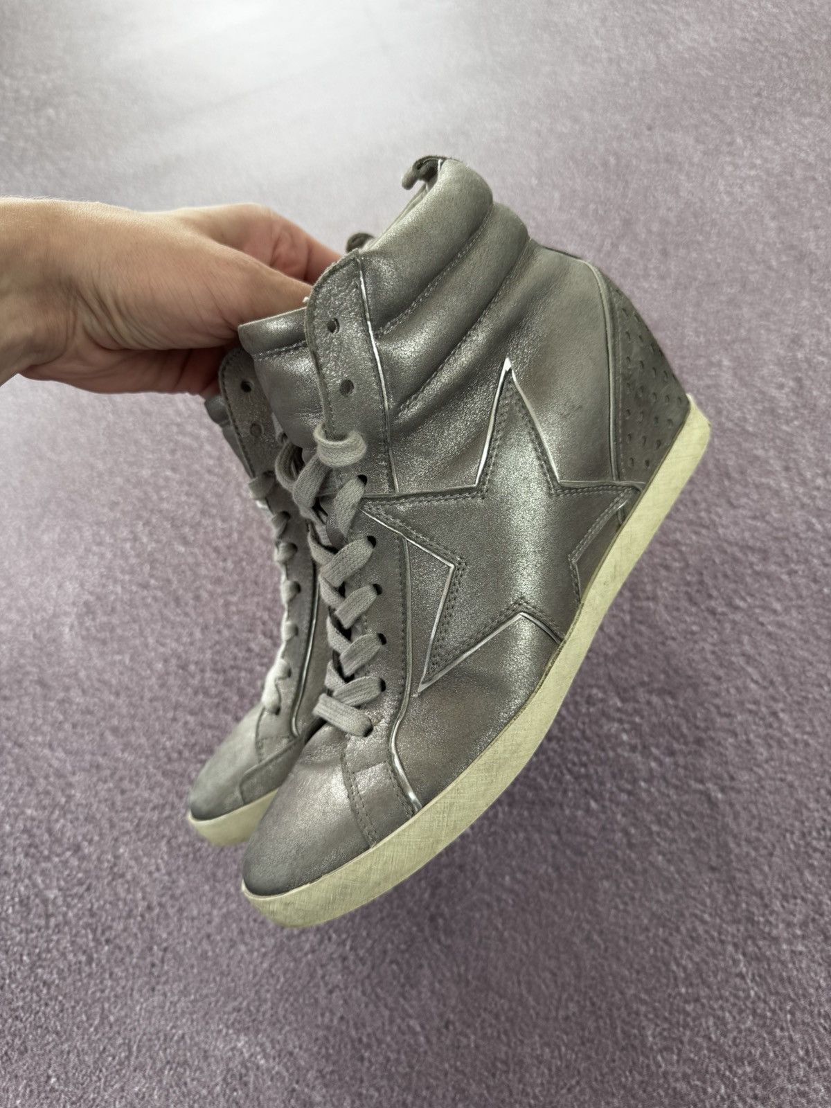 Vintage Y2K Aesthetic Glamour Star Logo High Top Sneakers Size US 6 / IT 36 - 11 Thumbnail