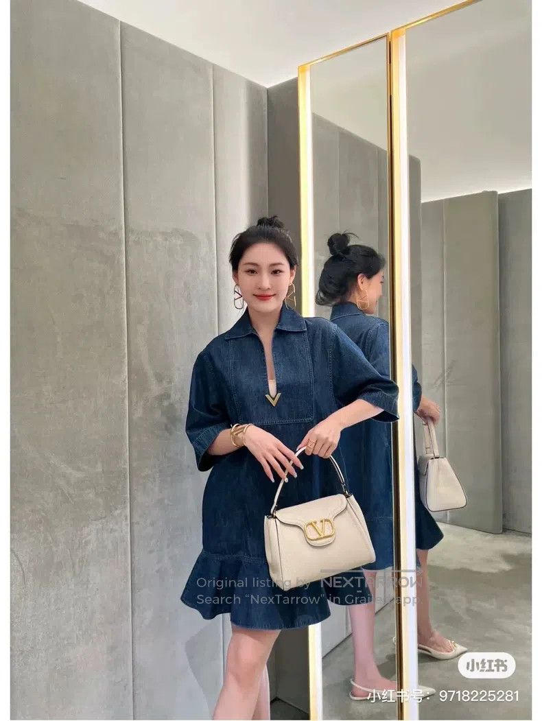 Valentino Valentino Denim dress Size S / US 4 / IT 40 - 6 Thumbnail