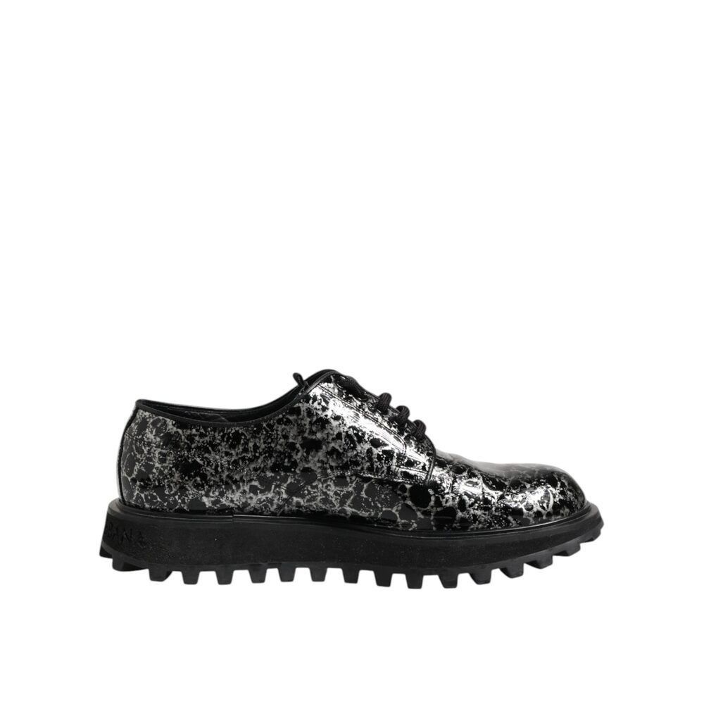 Dolce & Gabbana Dolce & Gabbana Black White Calfskin Chunky Derby Shoes Size US 9 / EU 42 - 7 Thumbnail
