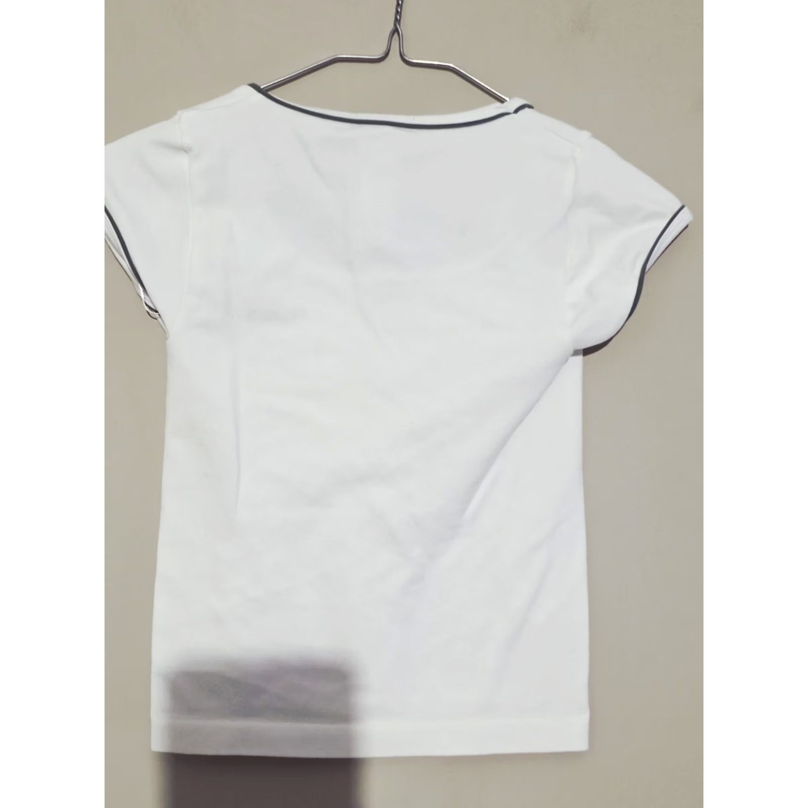 Vintage Sincerely Jules Shirt White Small Stretch Square Neck Short Sleeve Top Womens Casual/Cocktail, Regular Fit, Cropped, T-Shirt Size S / US 4 / IT 40 - 3 Thumbnail