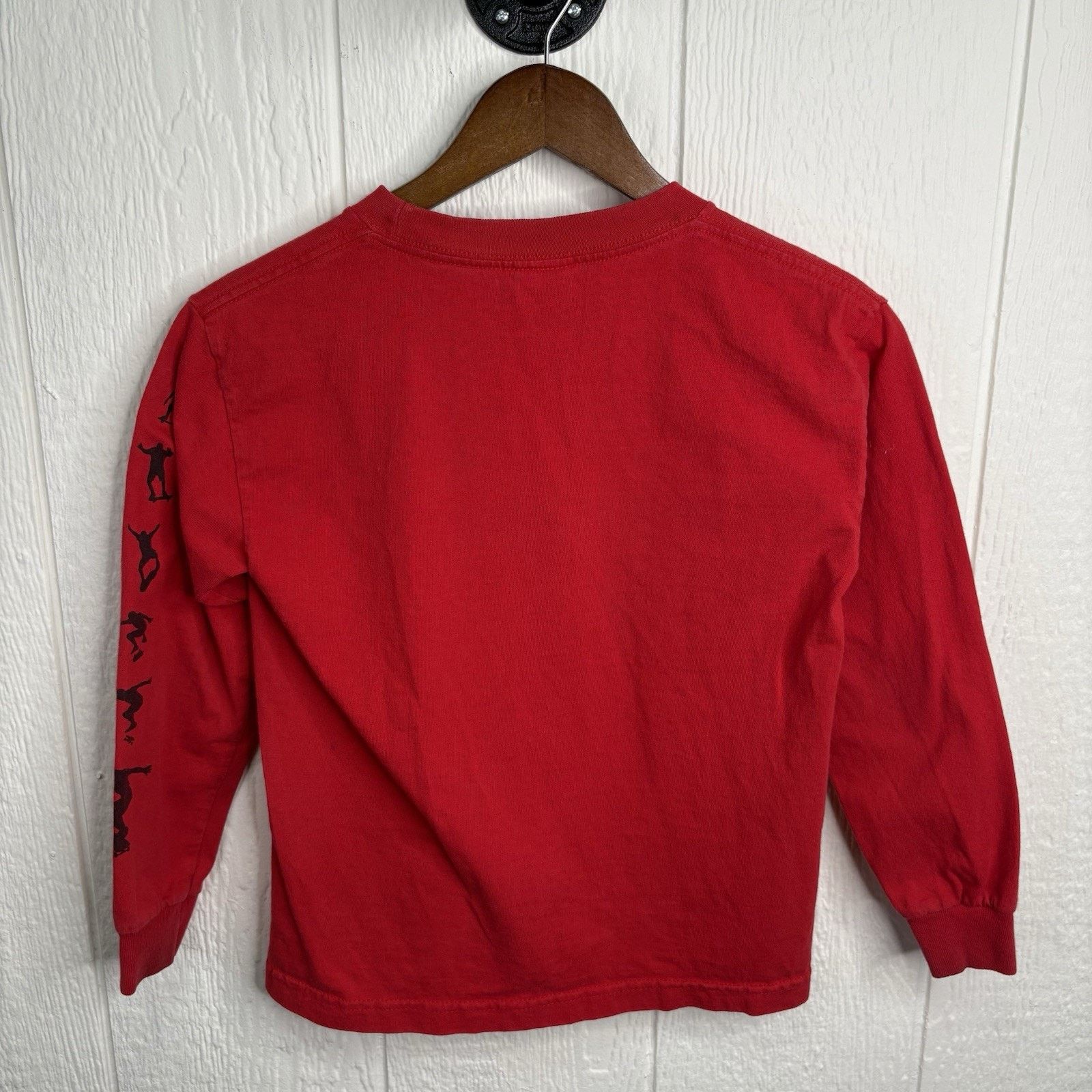 Fruit Of The Loom Y2K Red Baby Tee “I Do My Own Stunts” Long Sleeve Size Small Size US S / EU 44-46 / 1 - 6 Thumbnail