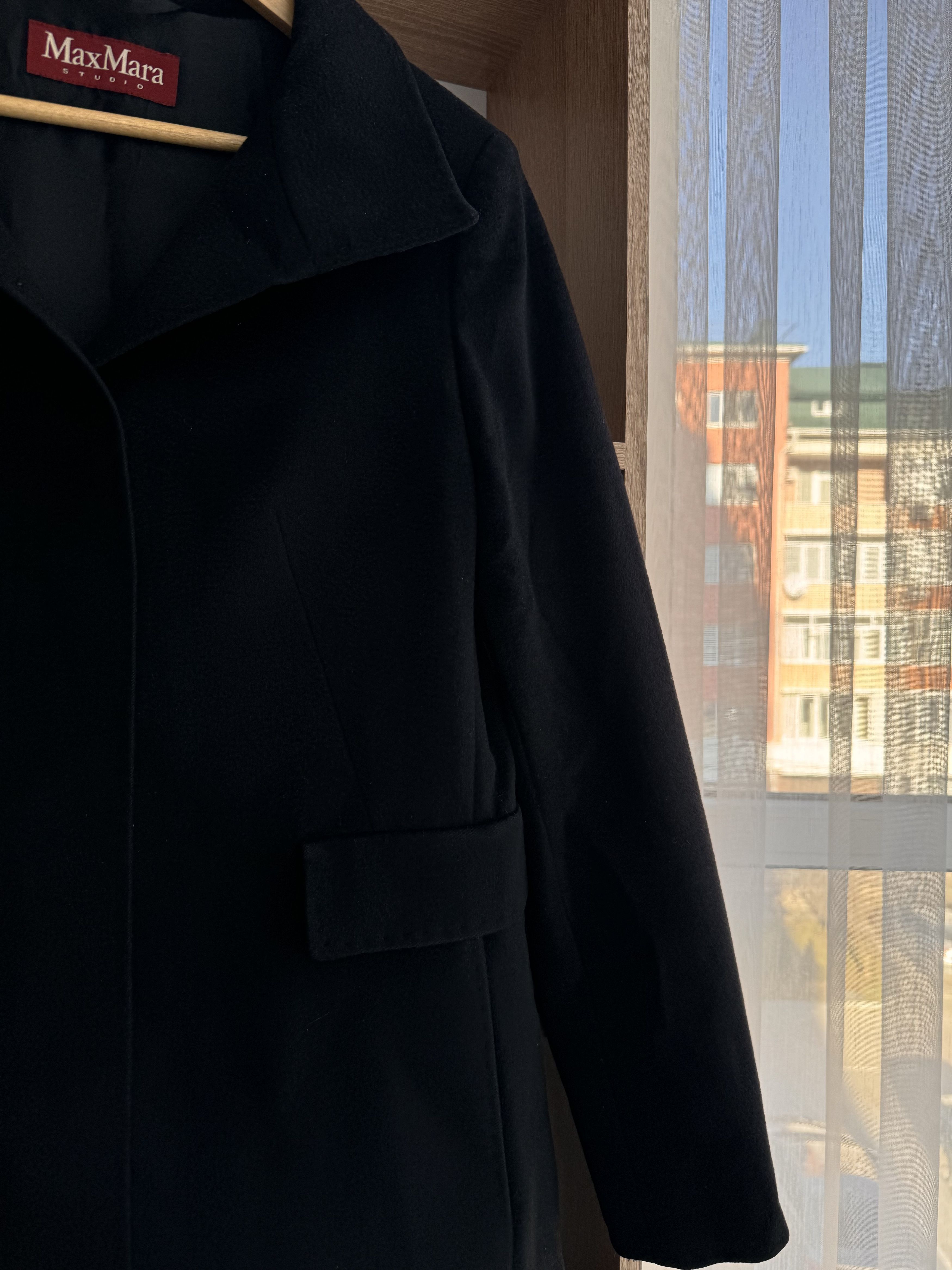 Max Mara Vintage Max Mara Studio Black Luxury W’ Wool Coat Size S / US 4 / IT 40 - 8 Thumbnail