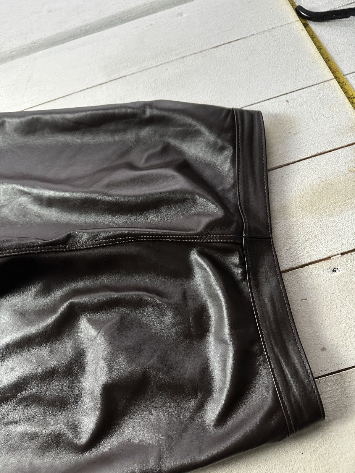 Leather 🚨Vintage leather pants motorcycles BROWN LUXURY Y2K Size 32" / US 10 / IT 46 - 10 Thumbnail