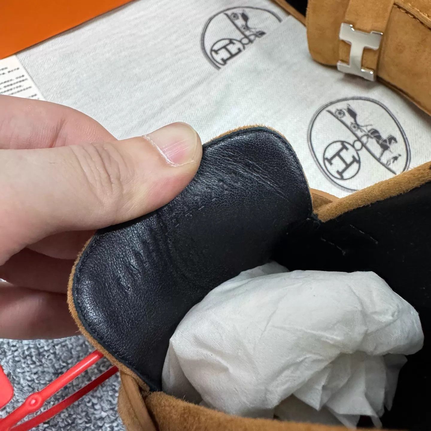 Hermes Hermes Suede H Buckle Loafer 36.5 Tan Worn w/ Box & Dustbag Size US 6 / IT 36 - 7 Thumbnail
