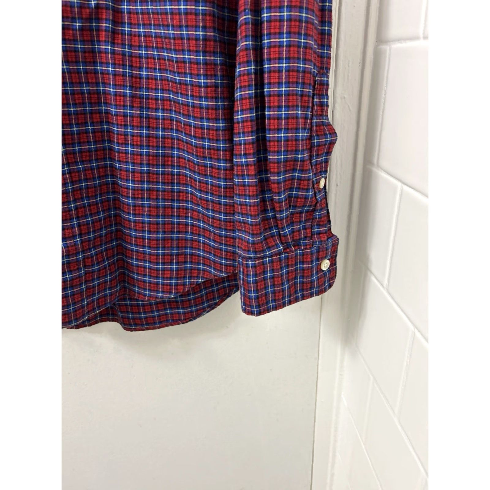Ralph Lauren Ralph Lauren Shirt Mens Sz M Red Blue Plaid Button-Up Long Sleeve Embroidered Logo Button-Down Collar Vintage: No Size US M / EU 48-50 / 2 - 7 Thumbnail