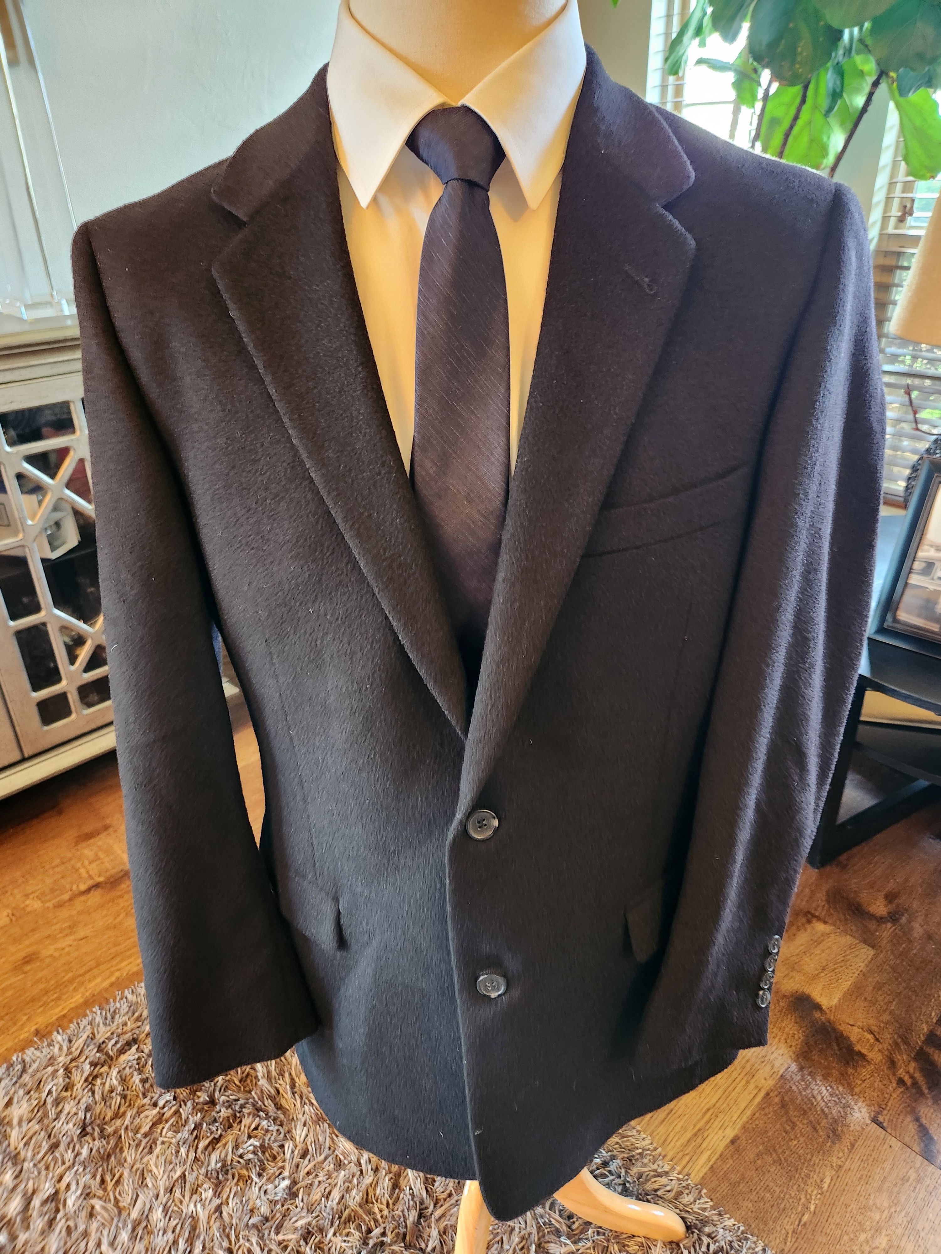 Turnbury NWOT 100% Camel Black Unstructured Blazer Size 42L - 1 Thumbnail